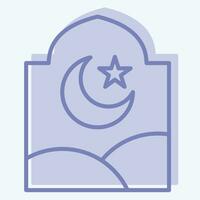 Icon Window. related to Ramadan symbol. two tone style. simple design editable. simple illustration vector