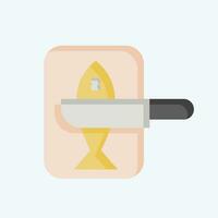 Icon Chopped Fish. related to Cooking symbol. flat style. simple design editable. simple illustration vector