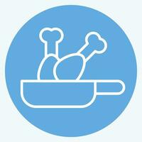 Icon Fried. related to Cooking symbol. blue eyes style. simple design editable. simple illustration vector