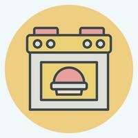 Icon Baked Bread. related to Cooking symbol. color mate style. simple design editable. simple illustration vector
