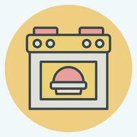 Icon Baked Bread. related to Cooking symbol. color mate style. simple design editable. simple illustration vector