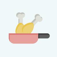 icono frito. relacionado a Cocinando símbolo. plano estilo. sencillo diseño editable. sencillo ilustración vector