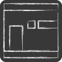 Icon Kaaba. related to Ramadan symbol. chalk Style. simple design editable. simple illustration vector