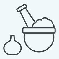 Icon Pound Mortar. related to Cooking symbol. line style. simple design editable. simple illustration vector