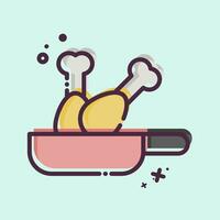 Icon Fried. related to Cooking symbol. MBE style. simple design editable. simple illustration vector