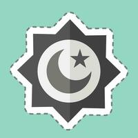 Sticker line cut Rub el Hizb. related to Ramadan symbol. simple design editable. simple illustration vector