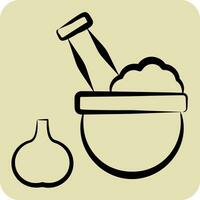 Icon Pound Mortar. related to Cooking symbol. hand drawn style. simple design editable. simple illustration vector