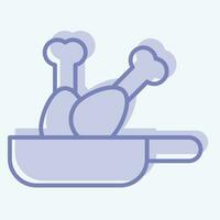 Icon Fried. related to Cooking symbol. two tone style. simple design editable. simple illustration vector