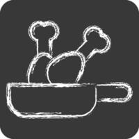 Icon Fried. related to Cooking symbol. chalk Style. simple design editable. simple illustration vector