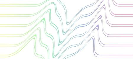 abstract colorful waves gradient outline with white background vector