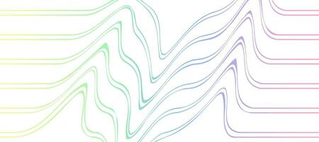 abstract colorful waves gradient outline with white background vector