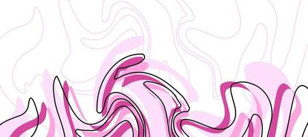 abstract pink water liquid with outlines psychedelic vector