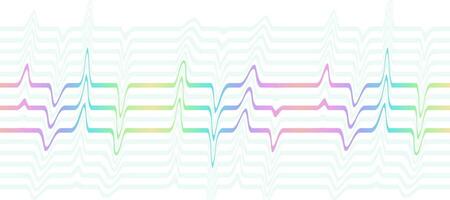 curved pulse lines Colorful wavy lines background vector