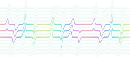 curved pulse lines Colorful wavy lines background vector