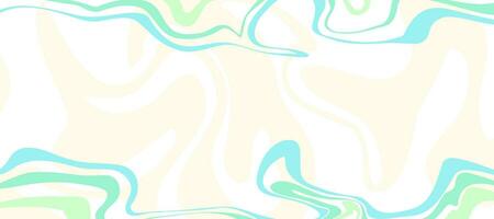 abstract green stripes liquid psychedelic banner frame background vector