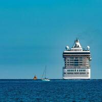 Luxury cruise liner underway. Tour travel and spa services photo