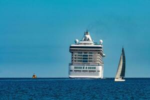 Luxury cruise liner underway. Tour travel and spa services photo