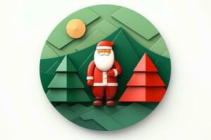 AI generated Santa claus with xmas background, christmas holiday concept, Generative AI photo