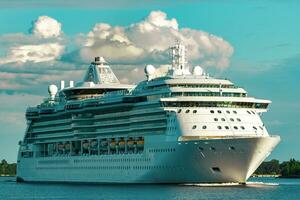 Luxury cruise liner underway. Tour travel and spa services photo