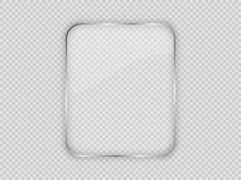 Glass plate in rounded vertical frame vector