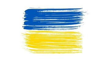 Ukrainian national flag in grunge style vector