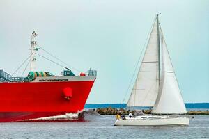 Red tanker. Toxic substances and petroleum products transfer photo