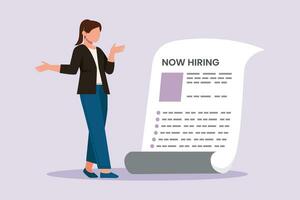 Recruitment or hiring process concept. Colored flat vector illustration isolated.