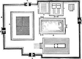 Ground Plan of the Pagoda at Chillimbaram, vintage illustration. vector