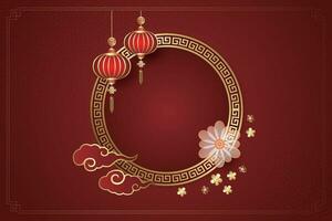 Chinese Lunar New Year festival 2024 celebration, Happy New Year background decorative elements. vector