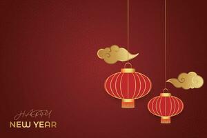 Chinese Lunar New Year festival 2024 celebration, Happy New Year background decorative elements. vector