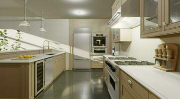 moderno cocina interior diseño. foto