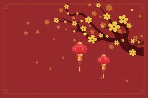 Chinese Lunar New Year festival 2024 celebration, Happy New Year background decorative elements. vector