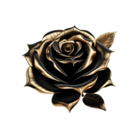 ai gerado Preto rosa flor 3d render isolado em transparente fundo png