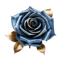 ai generado azul Rosa flor 3d hacer aislado en transparente antecedentes png