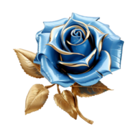 AI generated Blue rose flower 3d render isolated on transparent background png