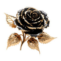 AI generated Black rose flower 3d render isolated on transparent background png