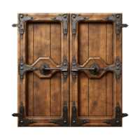 AI generated Wooden door isolated on transparent background generative ai png