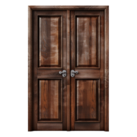 AI generated Wooden door isolated on transparent background generative ai png