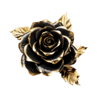 AI generated Black rose flower 3d render isolated on transparent background png