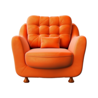 AI generated Sofa chair in 3d rendering chair isolated on transparent background png