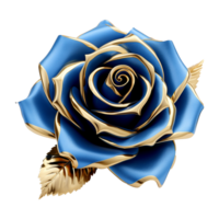 AI generated Blue rose flower 3d render isolated on transparent background png