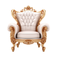 AI generated Sofa chair in 3d rendering chair isolated on transparent background png