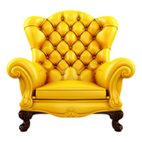 AI generated Sofa chair in 3d rendering chair isolated on transparent background png