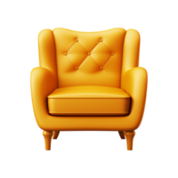 AI generated Sofa chair in 3d rendering chair isolated on transparent background png