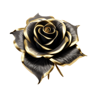 ai generado negro Rosa flor 3d hacer aislado en transparente antecedentes png
