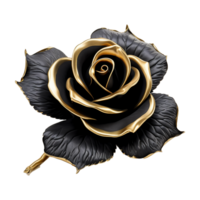 ai generado negro Rosa flor 3d hacer aislado en transparente antecedentes png