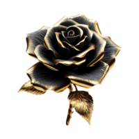 AI generated Black rose flower 3d render isolated on transparent background png