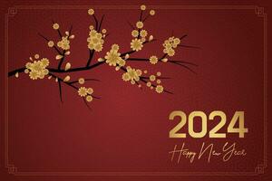 Chinese Lunar New Year festival 2024 celebration, Happy New Year background decorative elements. vector