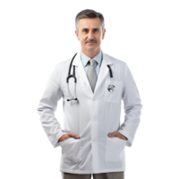 AI generated Male Doctor crossed arms isolated on transparent background png