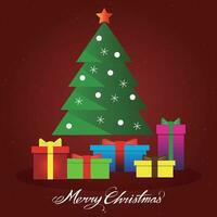 Merry Christmas background and Christmas tree graphic vector elements stacked with elements